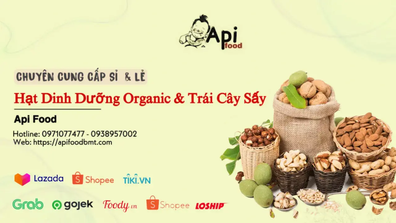 Api Food 1 Shop Chuyên Cung Cấp Các Loại: – Ngũ Cốc Dinh Dưỡng Granola – Khô Bò, Khô Nai, Khô Heo Khô Gà. Hạt Macca, Hạt Điều, Hạt Dẻ, Hạt Óc Chó…..