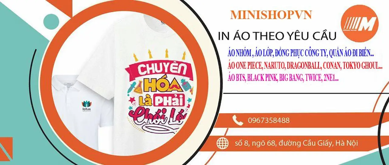 MinishopVN 1 Shop Thời Trang Gồm Có Áo Phông In Ảnh Theo Yêu Cầu, Áo Hoodie Các Nhóm Nhạc, Áo Thun Đồng Phục Công Ty, Áo Thun Đồng Phục Lớp Học, Áo Thun Tay Lỡ Thời Trang…