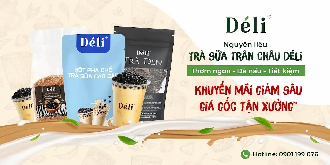 Déli Nguyên Liệu Trà Sữa Cao Cấp Mang Lại 1 Giải Pháp Hiệu Quả Nhất Cho Các Chuyên Gia Pha Chế Các Sản Phẩm Siro, Mứt Trái Cây, Bột Pha Chế Trà Sữa Cao Cấp, Trà, Cafe, Bột Cacao, …