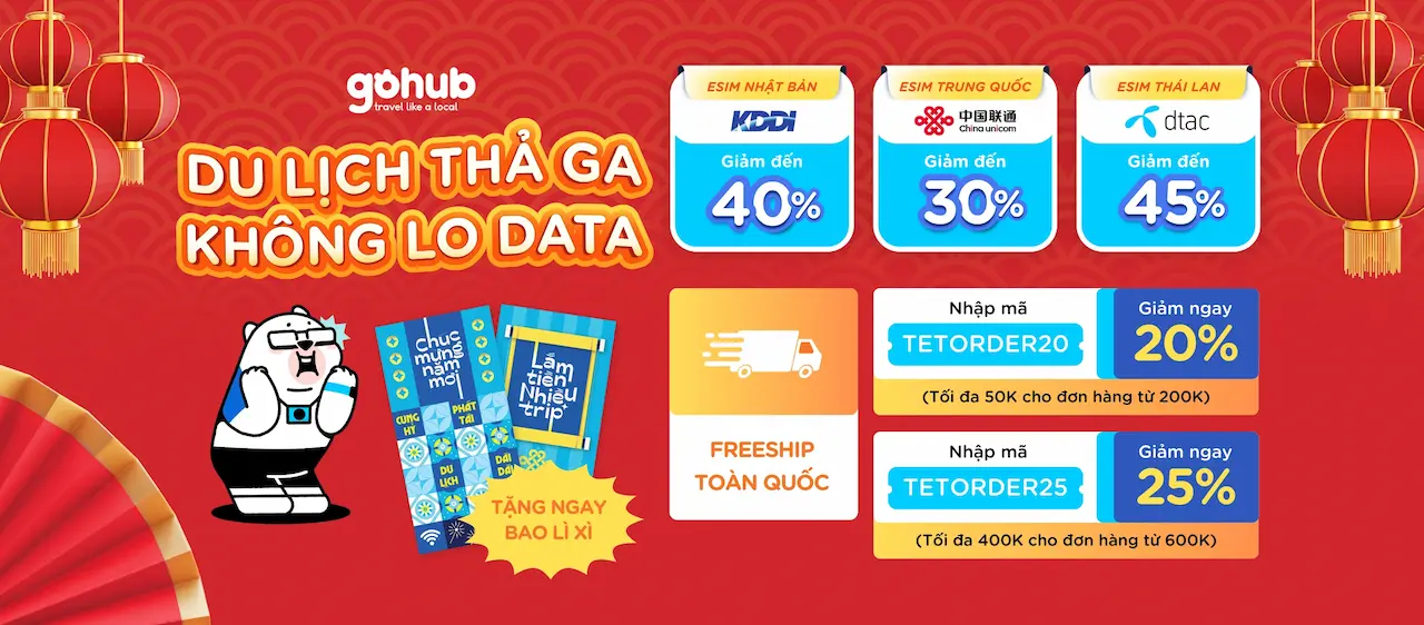 SIM DU LỊCH GOHUB SIM 1 eSIM Du Lịch Quốc Tế – Gohub Cùng Bạn Du Lịch Như Người Bản Xứ