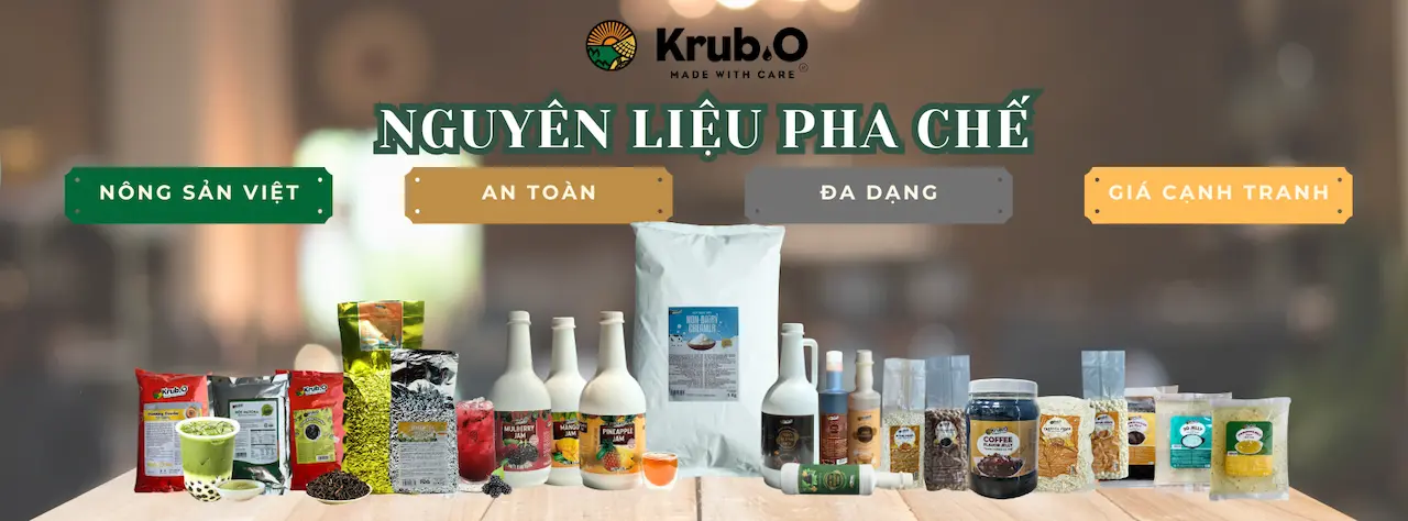 Krub.O Phân phối Nguyên liệu Pha chế Trà sữa toàn quốc, không qua trung gian 1 nhà máy sản xuất tại Hưng Yên