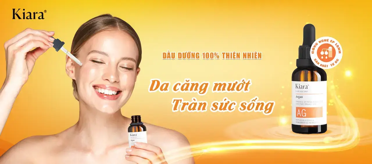 Kiara Chỉ với 2-3 giọt Argan Oil mỗi ngày là có thể sở hữu ngay một làn da căng mướt mượt tựa sương mai